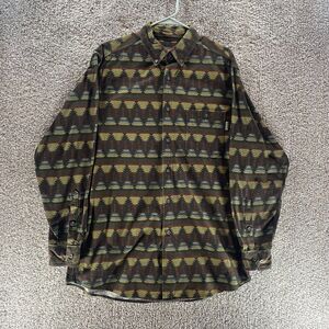 Vintage Woolrich Shacket Mens Large Aztec Southwestern Button‎ Up Heavy Flannel